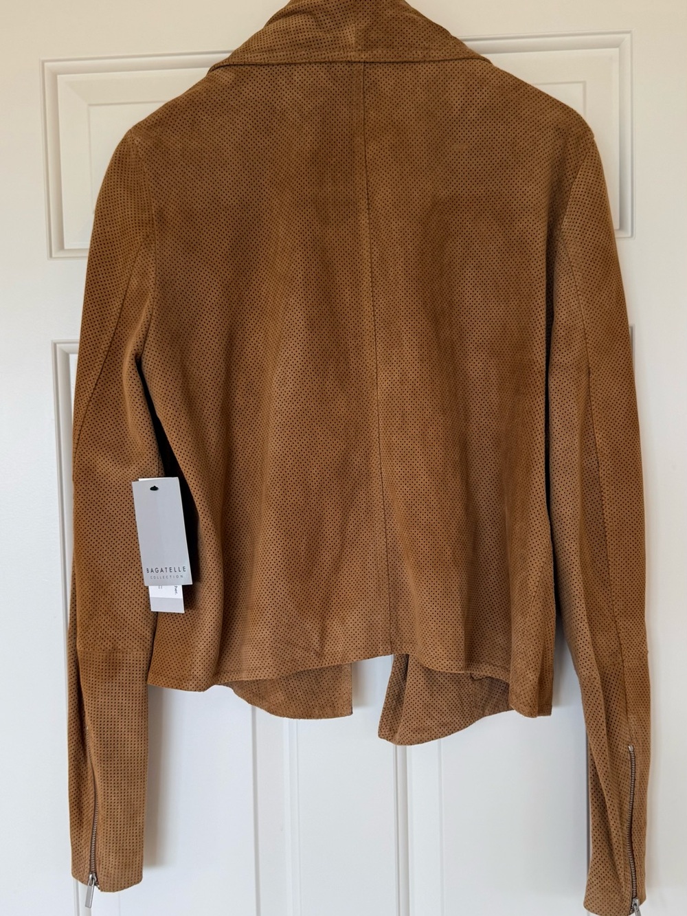 Bagatelle Collection Women's Tan 100% Genuine Leather Utility Jacket NWT L - Picture 2 of 6